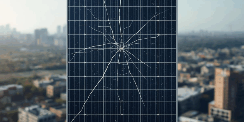 割れた太陽光パネル